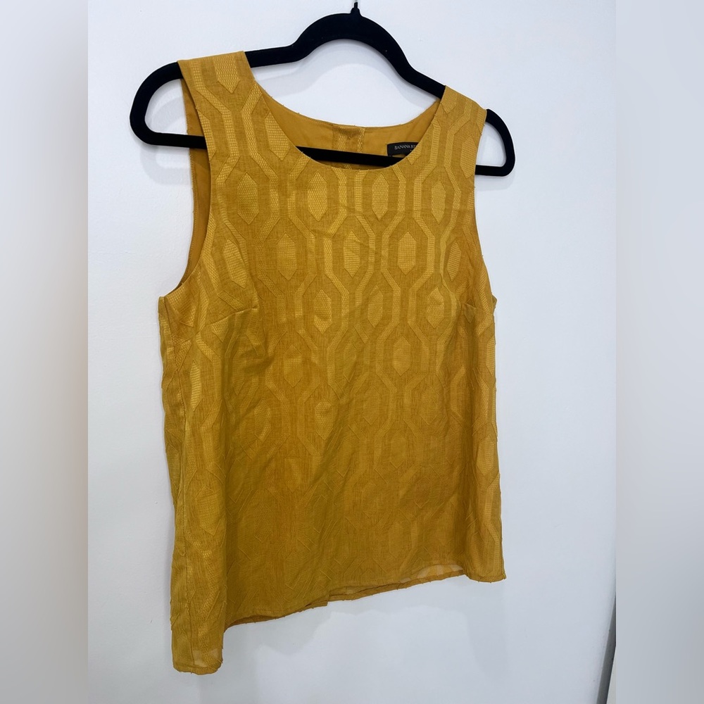 Banana Republic • Womens Mustard Yellow Textured Sleeveless Boho Top Small NWOT - Picture 10 of 10